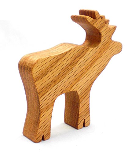 Handmade Wooden Moose Toy for Kids - Eco-Friendly & Safe Wooden Animal Figure - Perfect for Playtime, Nursery Decor, and Gift Giving