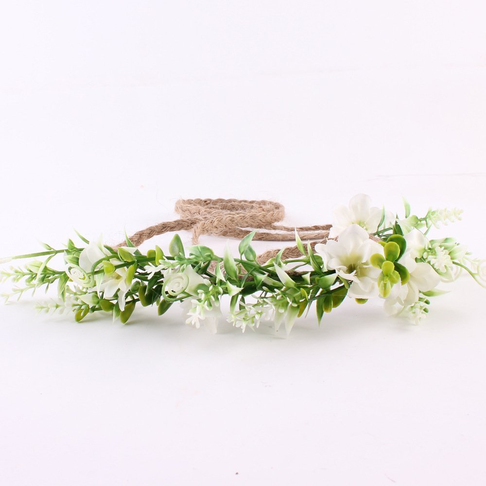 Woodland Flower Crown Headband for Baby Girls - Green Leaf Wreath Hair Accessory for Toddlers & Kids - Perfect for Birthday Parties, Photo Shoots & Spring Festivals