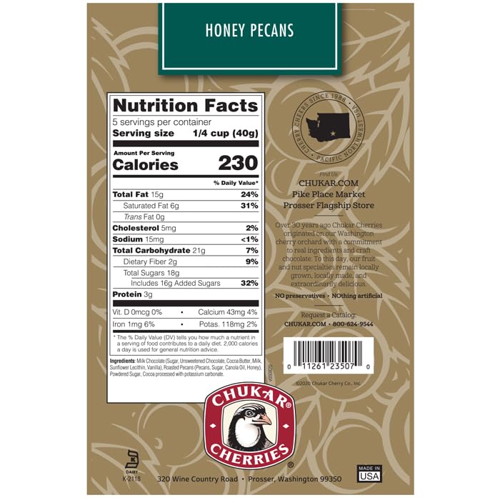 Premium Milk Chocolate Honey Roasted Pecans - 2 Pack (16oz) | Sweet & Crunchy Snack for Gifts, Parties & Dessert Toppings | Kosher & Gluten-Free Treats