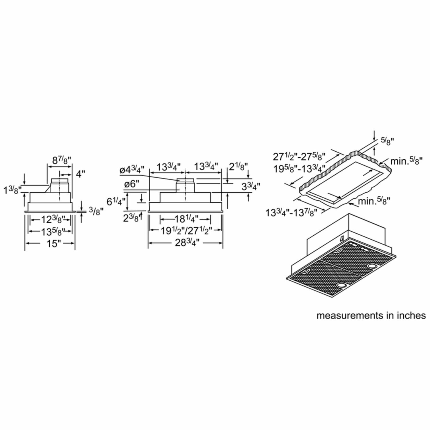 Bosch 500 Series 30-Inch Custom Hood Insert with 400 CFM Blower - DHL755BUC | Stainless Steel Range Hood for Kitchen Ventilation & Smoke Removal