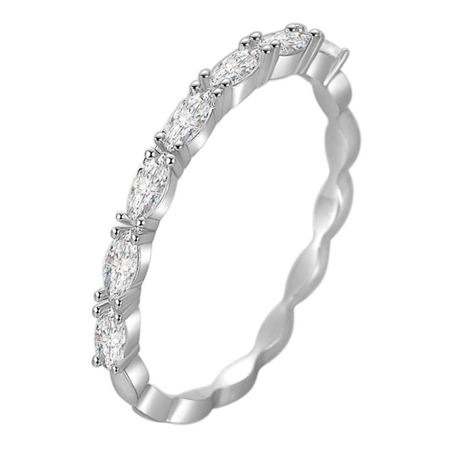 Gold Rings for Women - Round CZ Silver Thin Promise Rings, Perfect for Valentine's Day, Birthday Gifts & Anniversary - Elegant Jewelry for Everyday Wear & Special Occasions