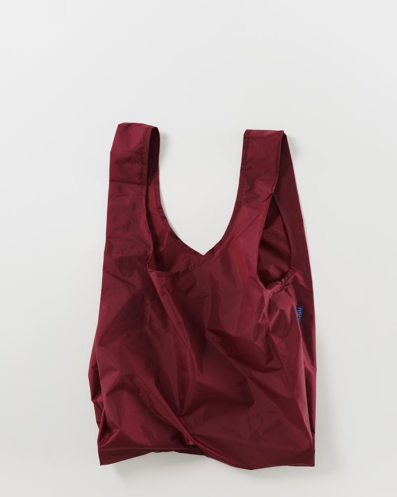 Baggu Standard Reusable Shopping Bag - Cranberry Red | Eco-Friendly Foldable Grocery Tote for Groceries, Beach, Travel & Daily Use