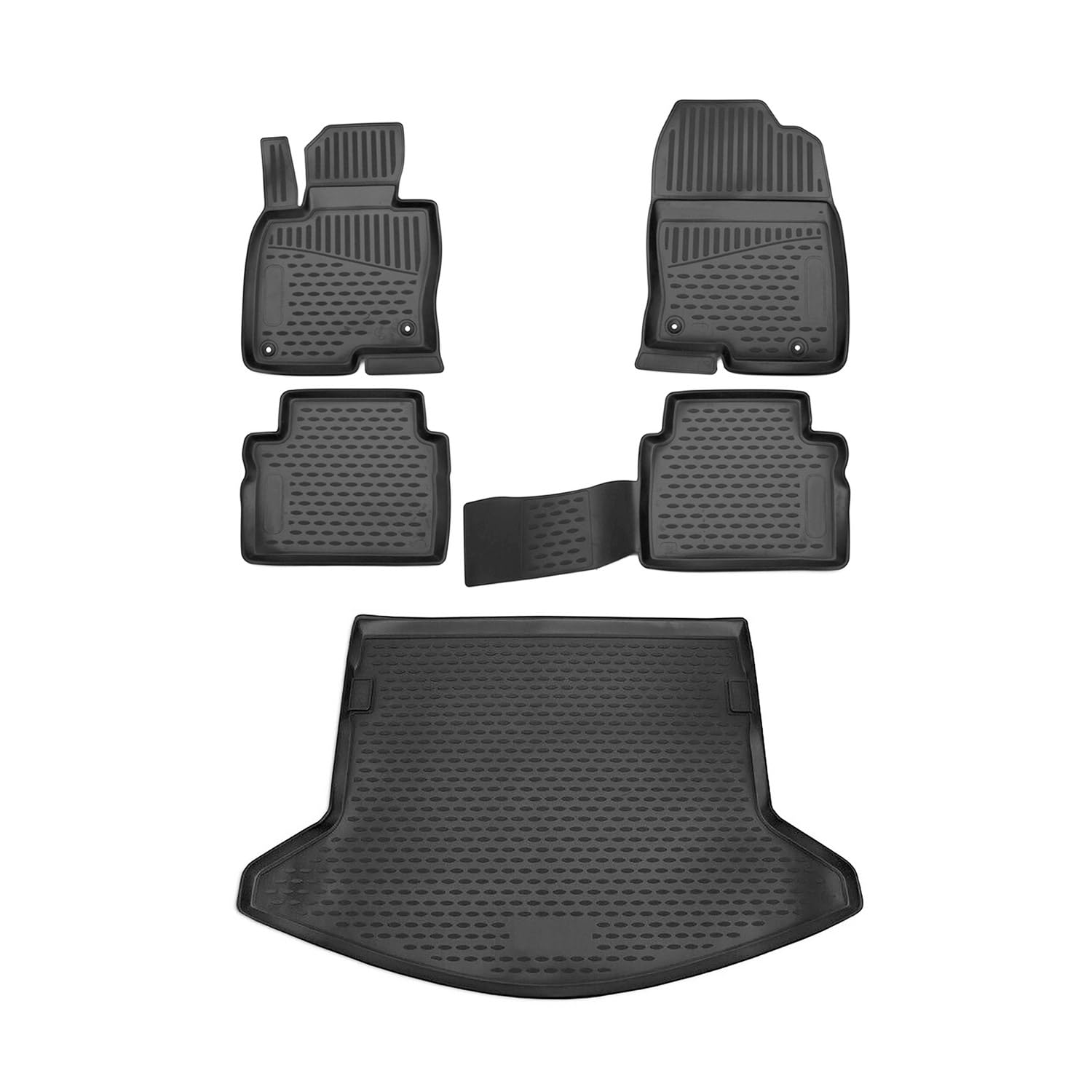 OMAC Custom All-Weather Floor Mats & Cargo Liners for Mazda CX-5 2017-2025 - 5-Piece Set in Black - Perfect for Road Trips, Daily Commutes & Outdoor Adventures