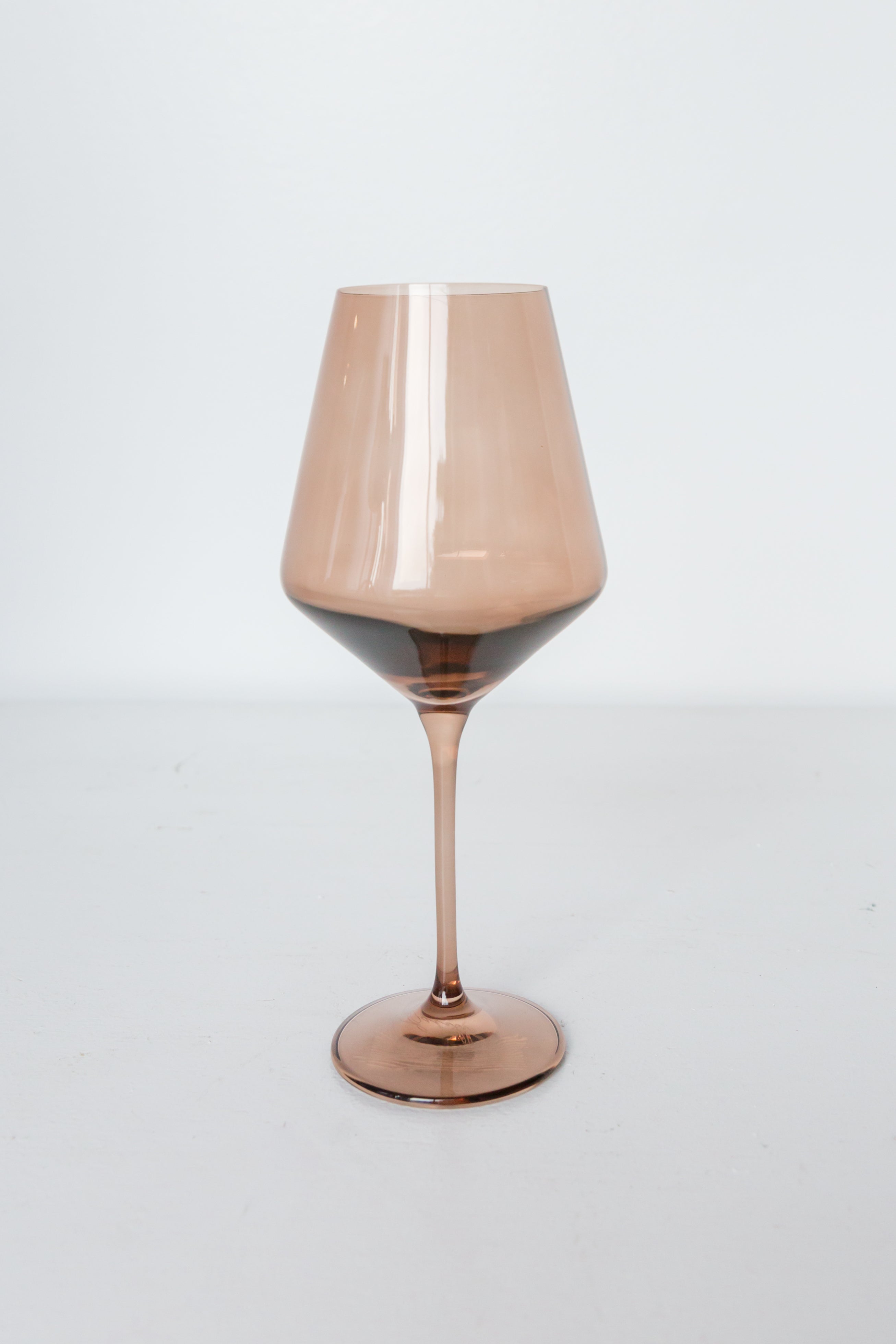 Estelle Colored Wine Glasses Set of 2 - Mocha Mousse (Amber Smoke) - Elegant Stemware for Red & White Wine, Perfect for Dinner Parties, Romantic Dates & Home Entertaining