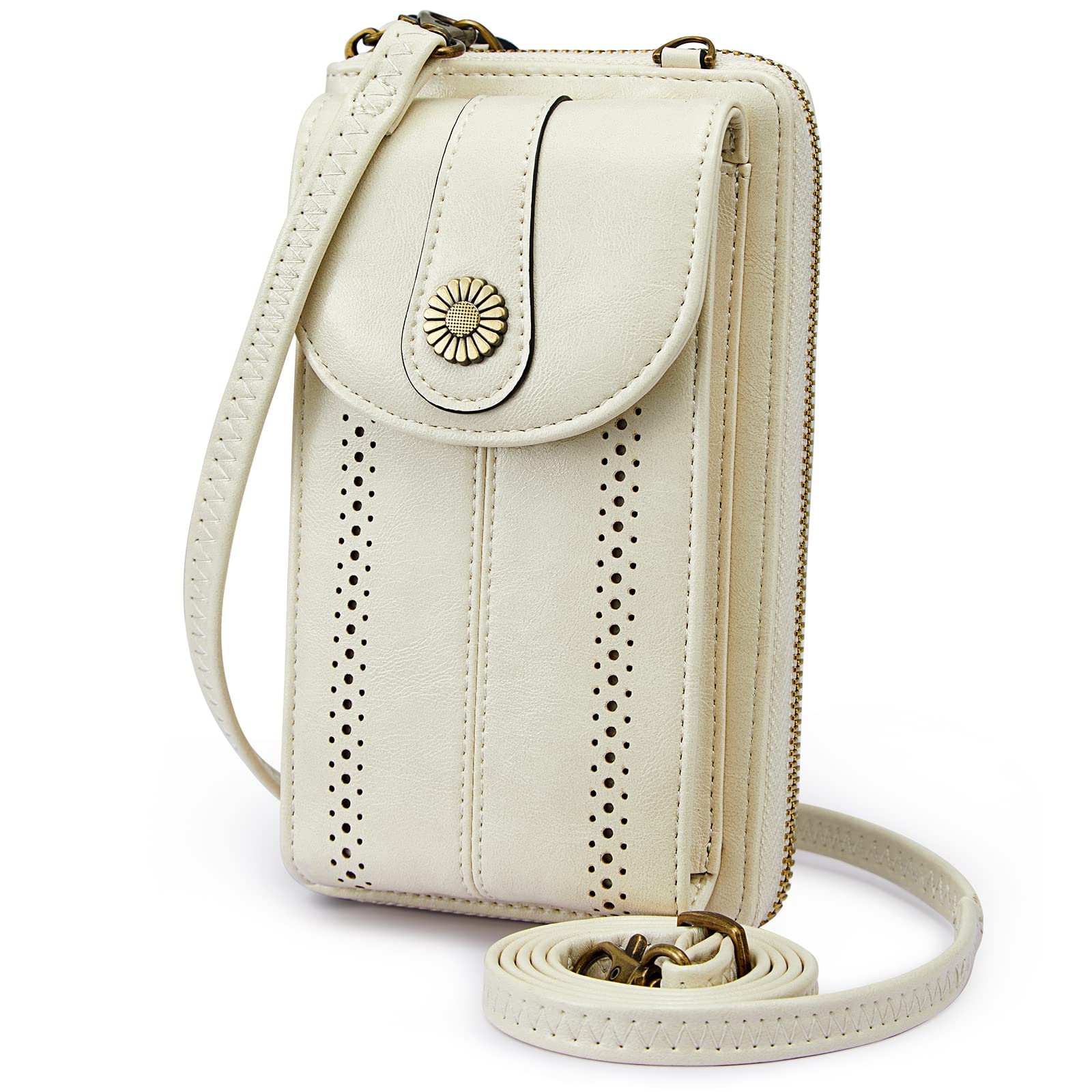 S-ZONE Women's RFID Blocking Crossbody Phone Wallet - Small Faux Leather Purse for Everyday Use, Travel & Shopping