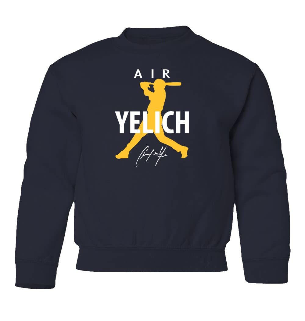 KING THREADS Christian Yelich Milwaukee Brewers Baseball Jersey - Youth Crewneck Sweater for Boys & Girls - Perfect for Game Day, Fan Events & School Spirit Wear