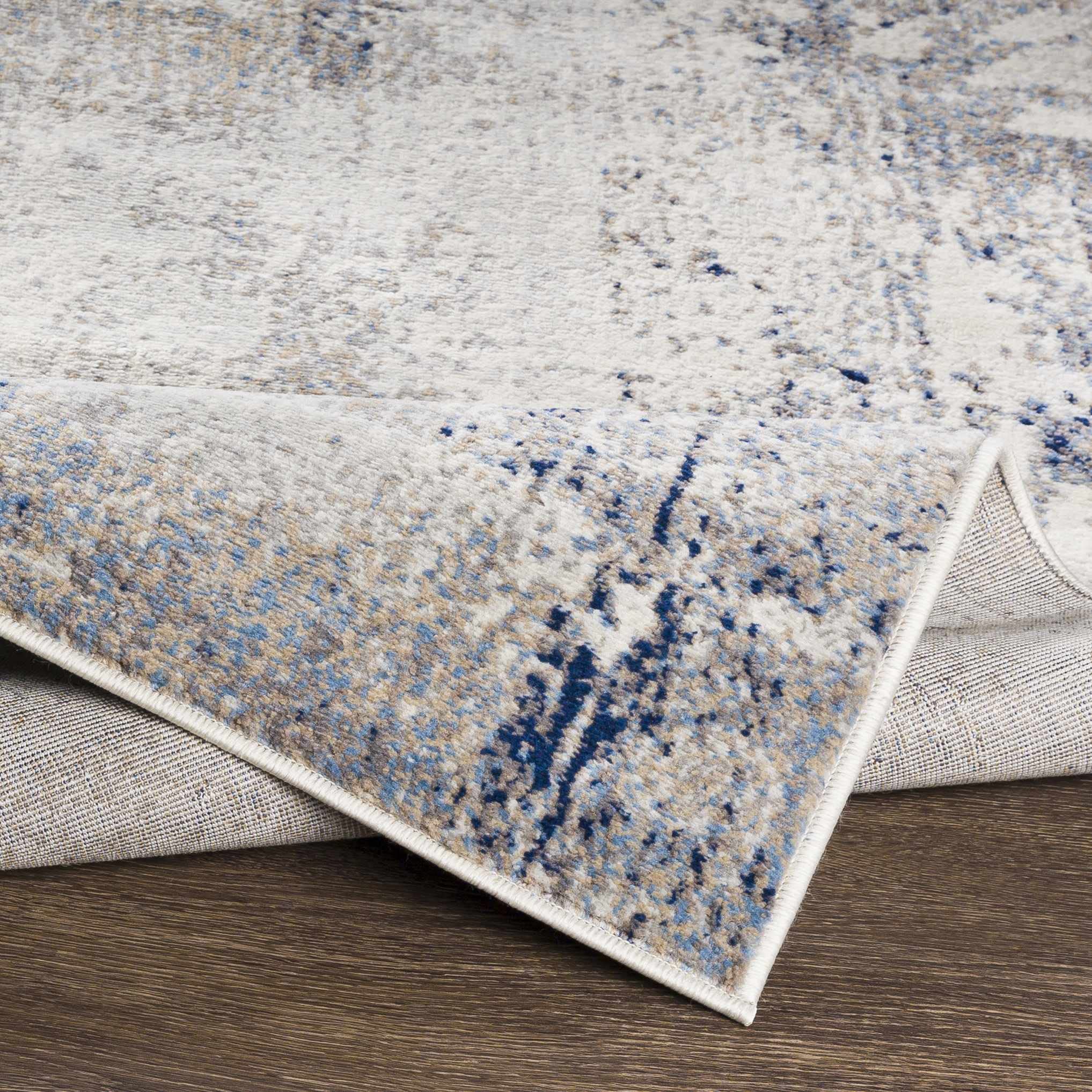 Modern Hauteloom Artarmon Area Rug for Living Room & Bedroom - Soft Gray, Ivory, Beige - 7'10