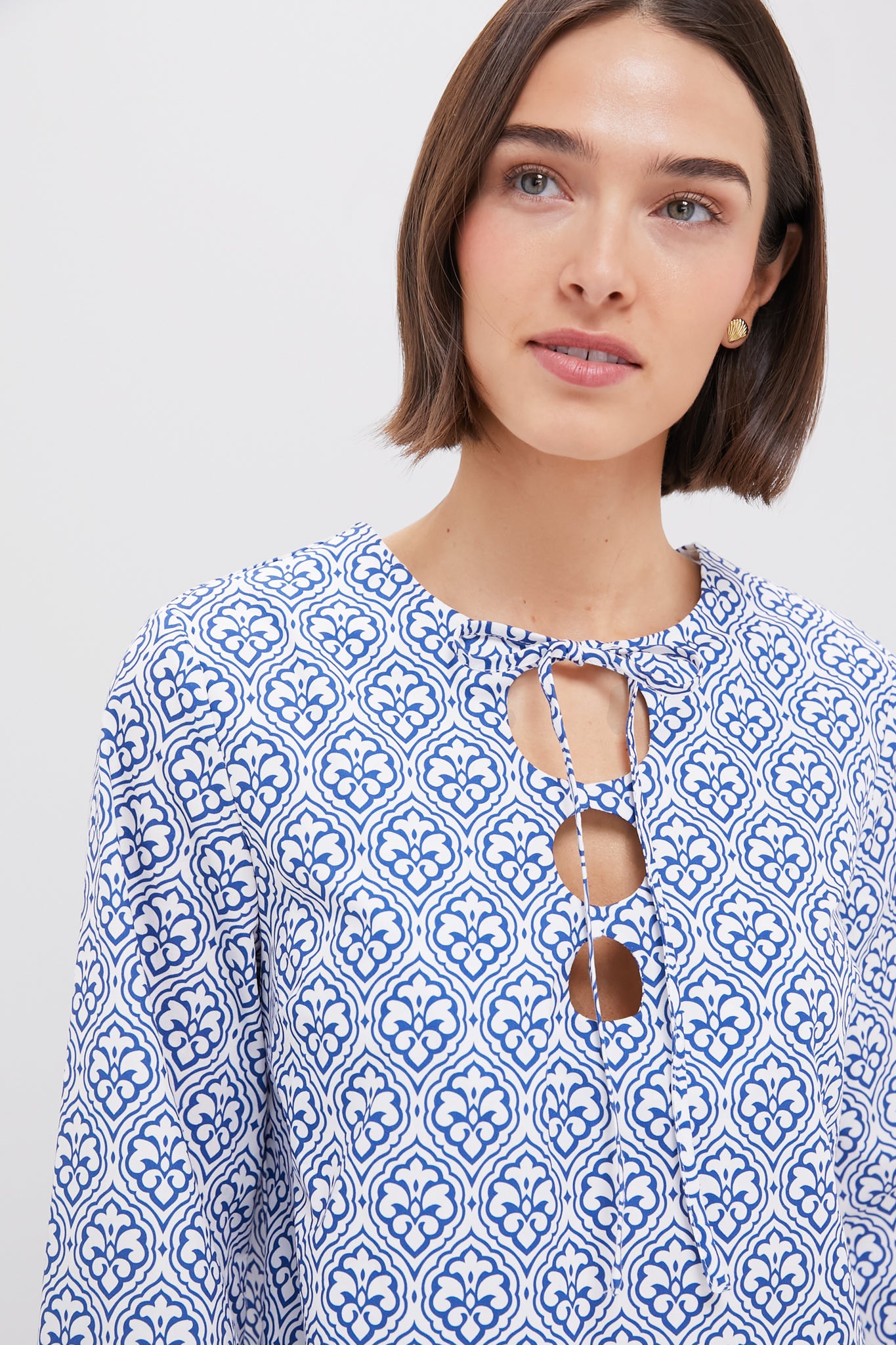 Blue Quatrefoil Blake Mini Dress - Floral Print Summer Party Cocktail Dress for Women | Perfect for Weddings, Date Nights & Beach Vacations
