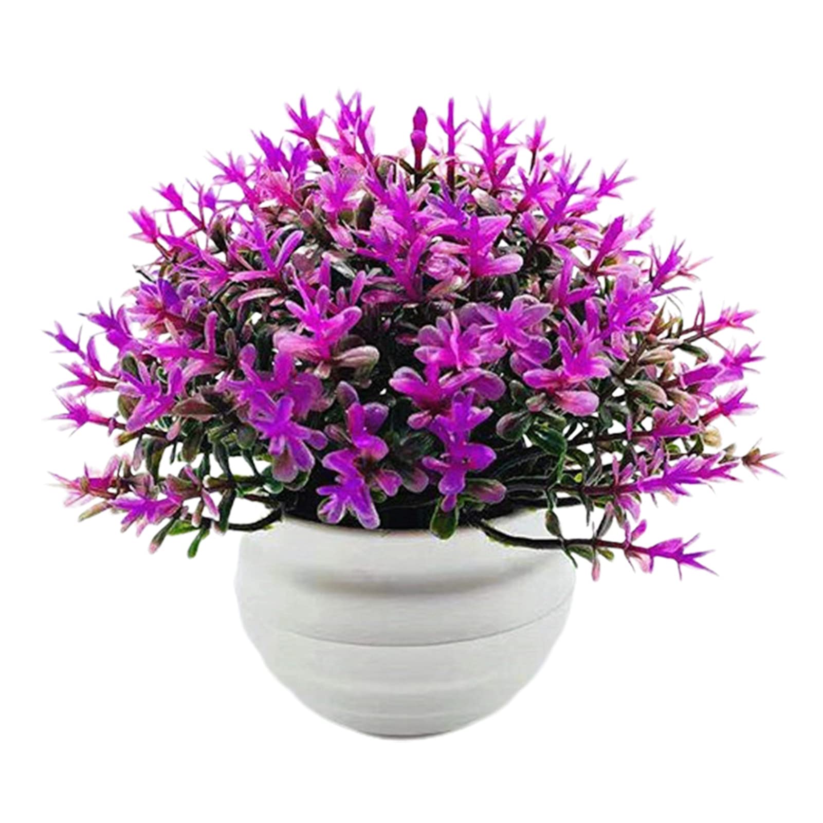 Artificial Plastic Fake Grass Plants Set - Desktop & Outdoor Decoration - Simulation Bonsai Ornamental Photo Props - Purple Red - Perfect for Home Office Decor, Wedding Centerpieces & Instagram Photography