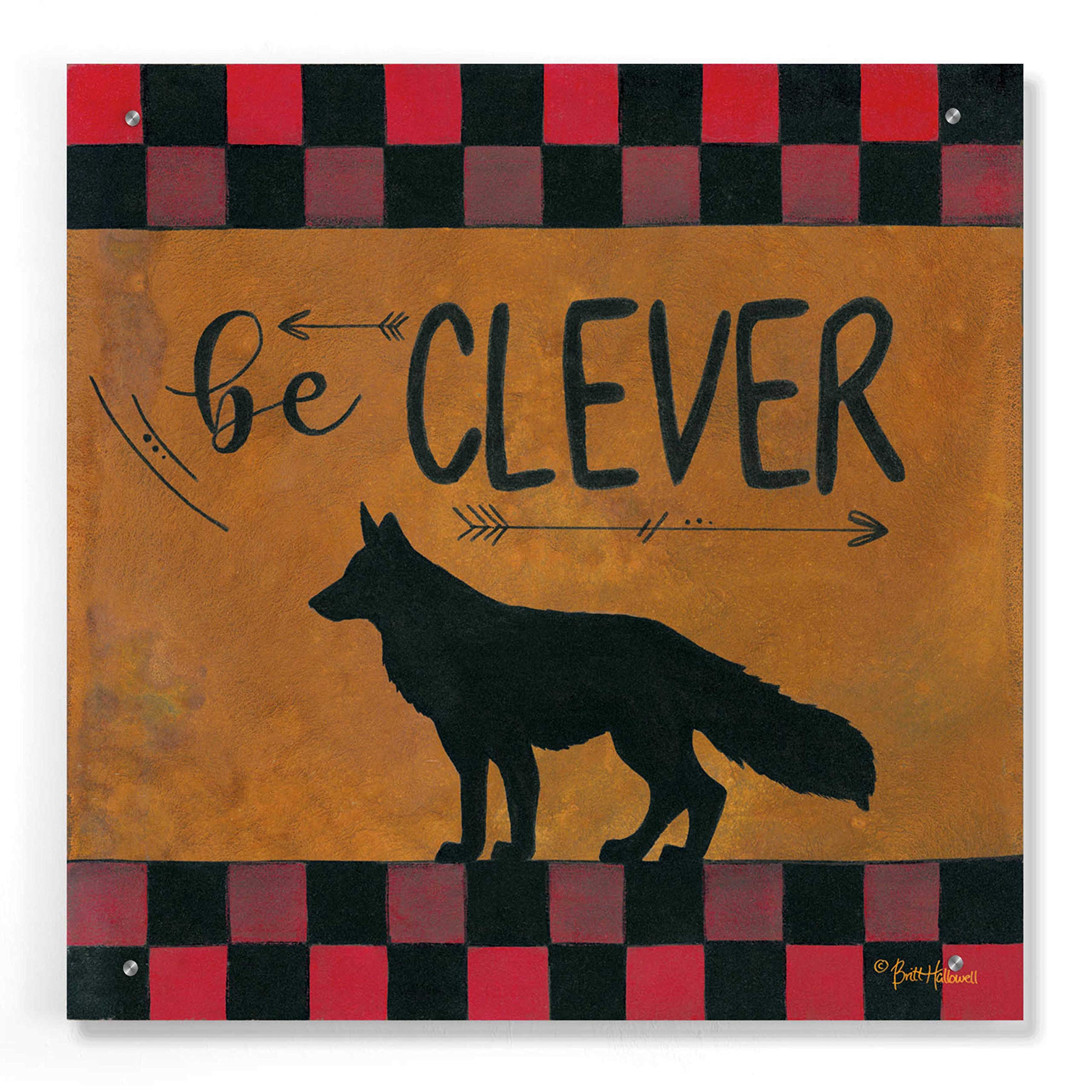 Epic Art 'Be Clever' by Britt Hallowell - 24x24 Inch Acrylic Glass Wall Decor - Modern Abstract Painting for Living Room, Office & Bedroom