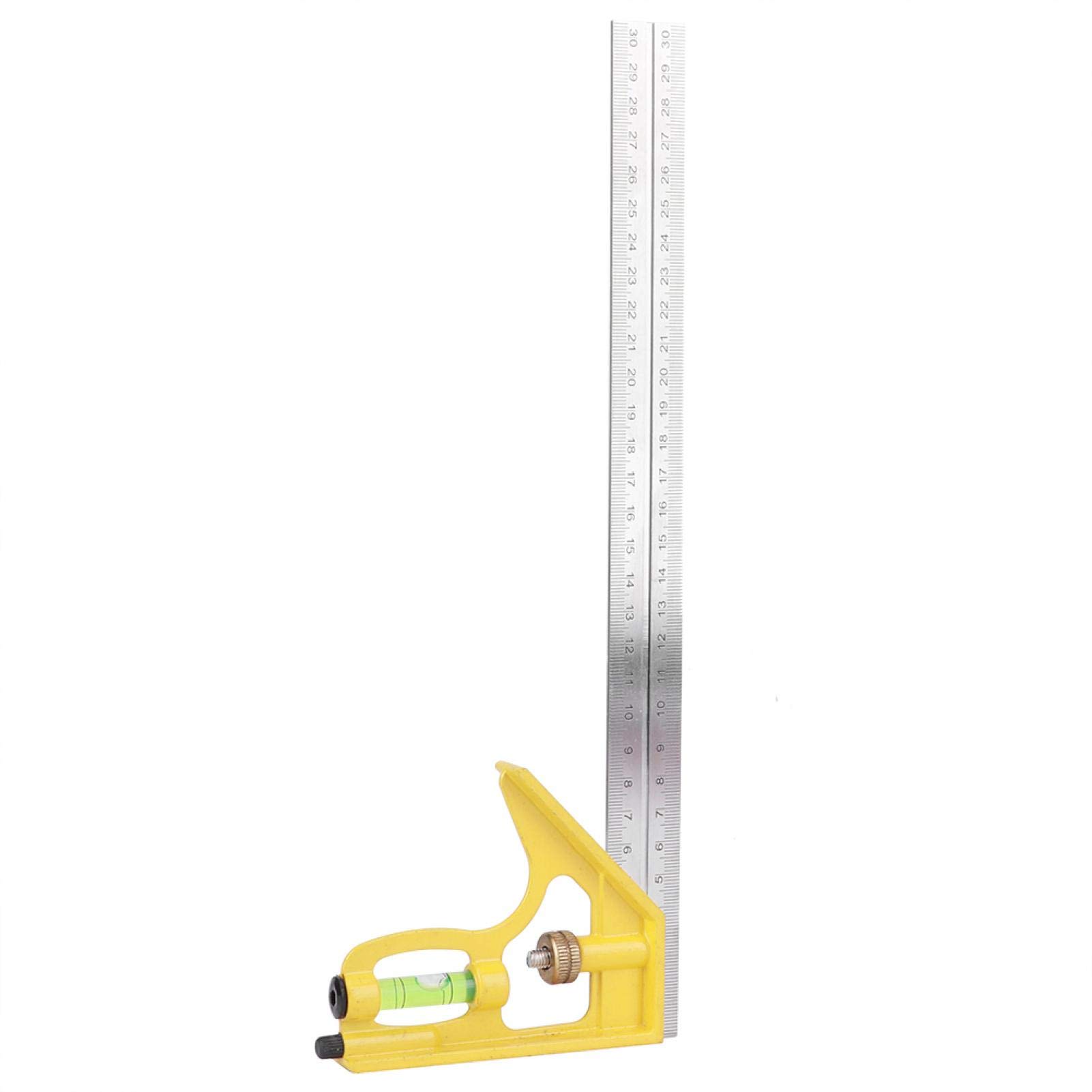 12 Inch Stainless Steel Combination Square - Adjustable Angle Ruler with Bubble Level for Woodworking, Metalworking & DIY Projects | Perfect for Carpentry, Framing & Precision Measurements