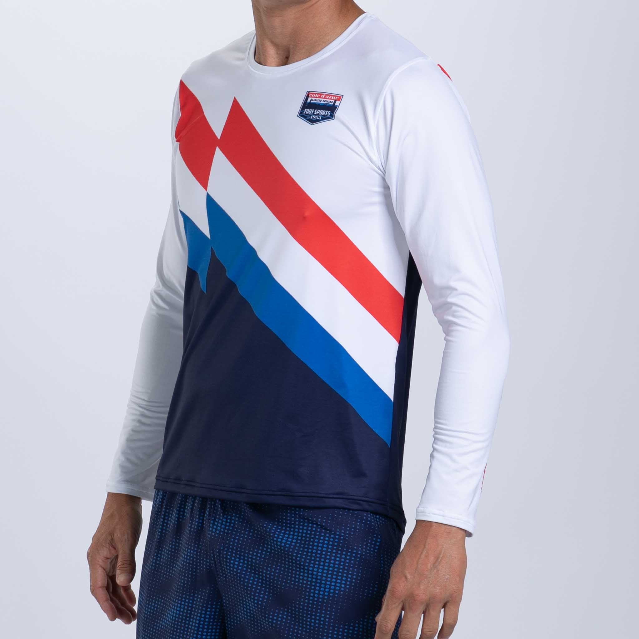 Men's Limited Edition Long Sleeve Tee - Cote d'Azur Print | Stylish Casual Wear for Everyday Outfits & Beach Vacations