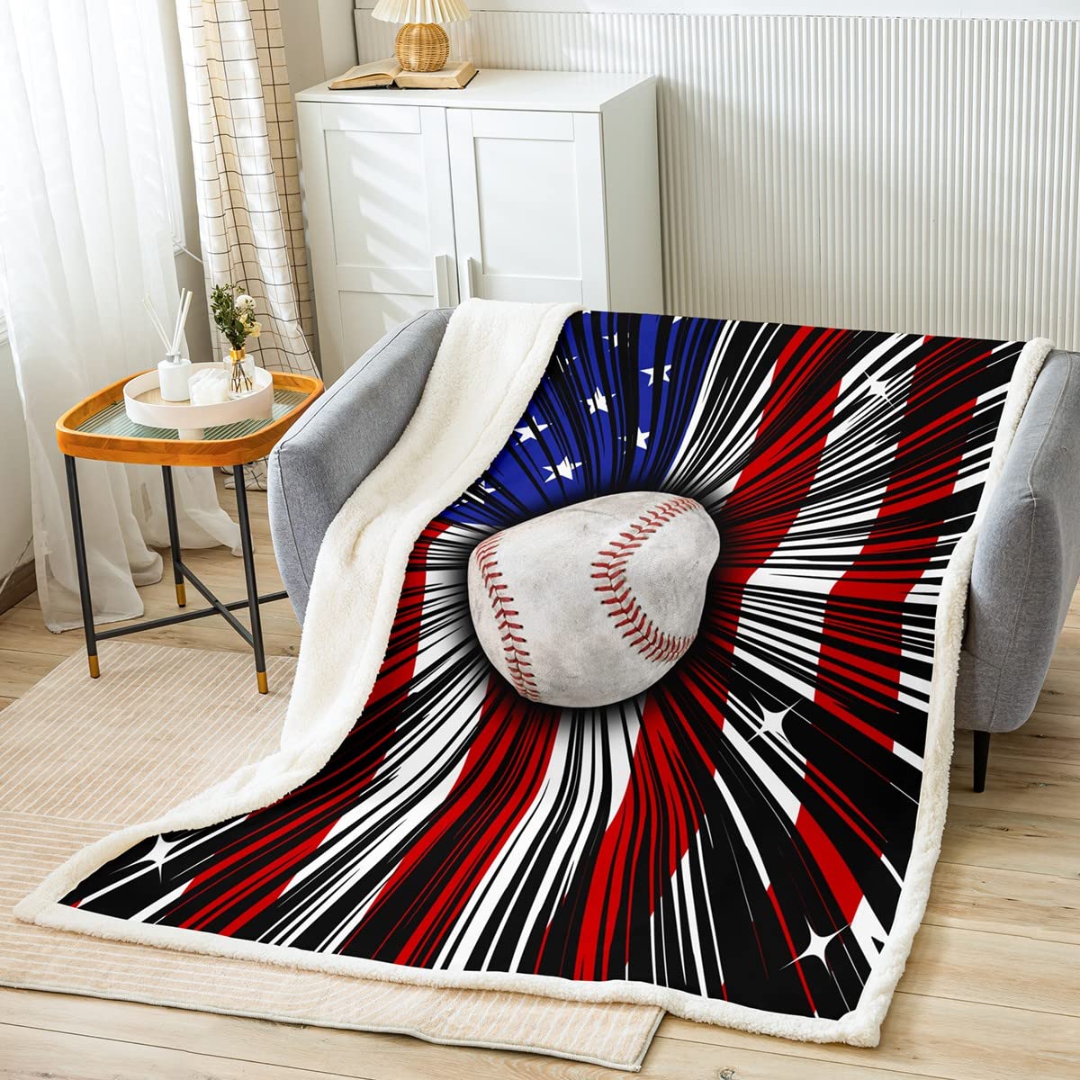 Erosebridal Baseball Fleece Blanket for Boys & Teens - 40