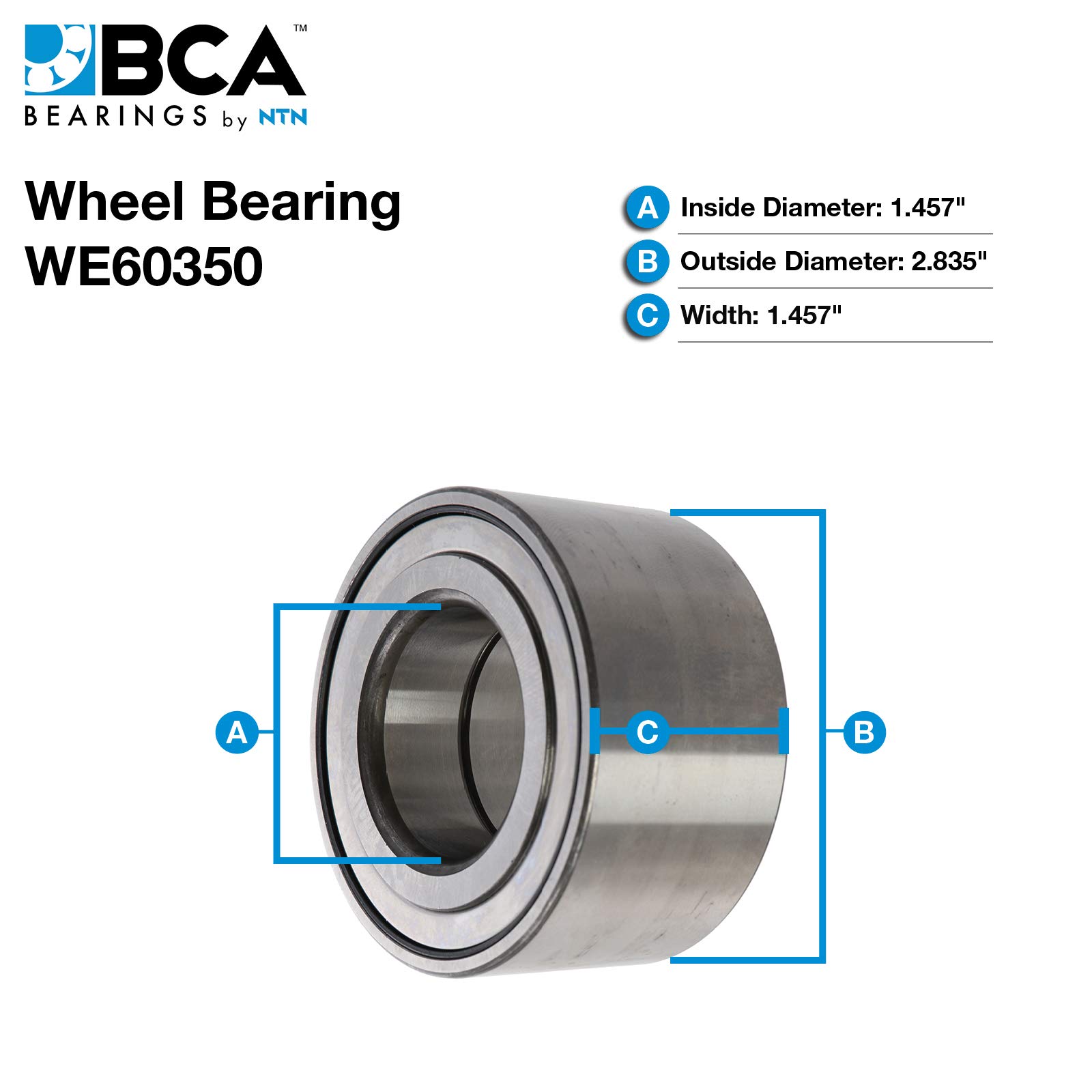 BCA WE60350 Wheel Bearing Hub Assembly - High Performance Replacement for Smooth & Quiet Ride - Perfect for Trucks, SUVs, and Sedans
