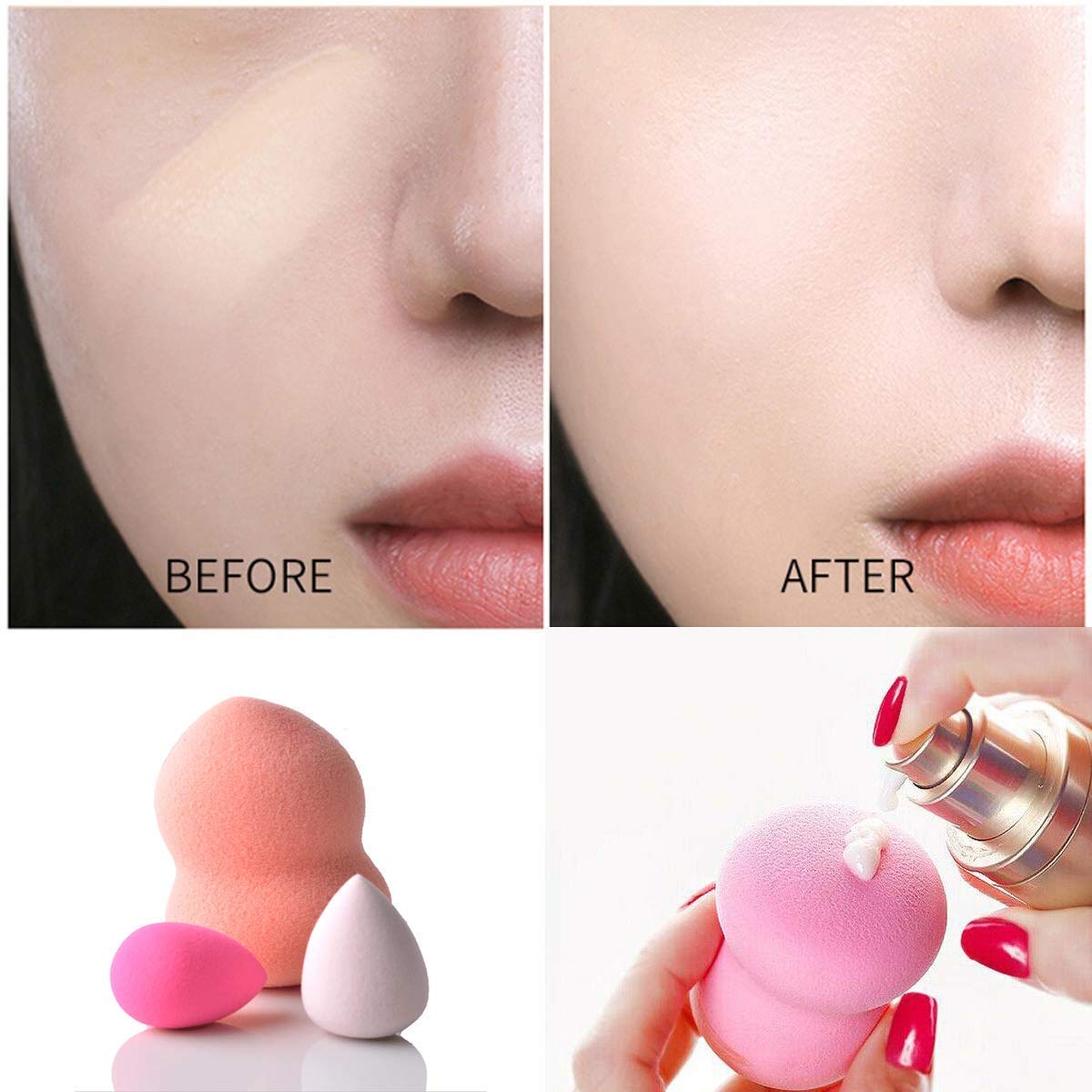 Premium Beauty Sponge Set - Latex-Free Makeup Blender for Flawless Application - 6 Pcs