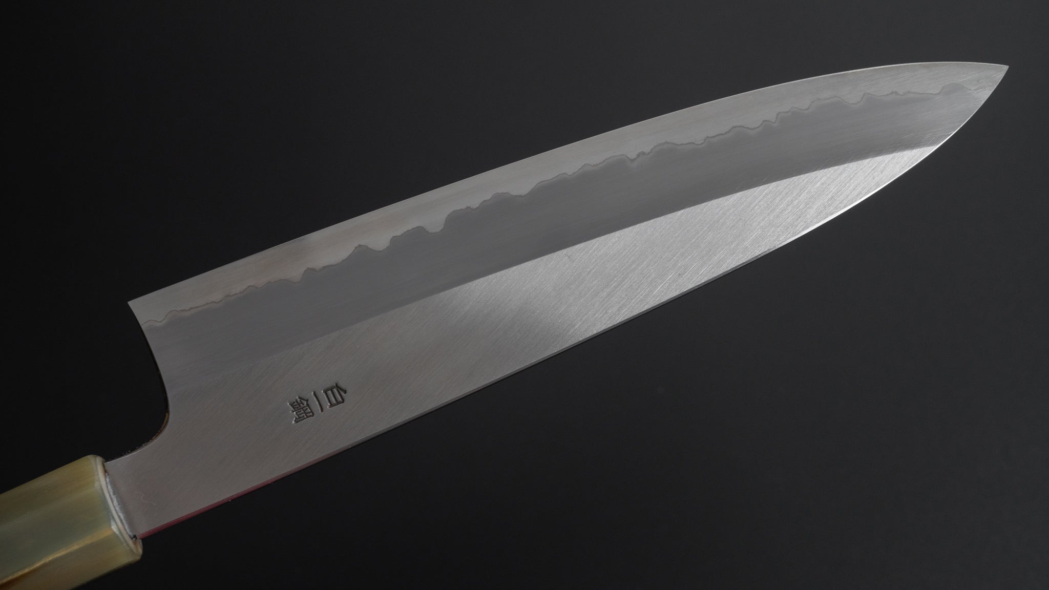 Hitohira Togashi White #1 Stainless Clad Migaki Gyuto 210mm Japanese Chef Knife with Ziricote Wood Handle - Perfect for Sushi, Meat Cutting & Professional Kitchen Use