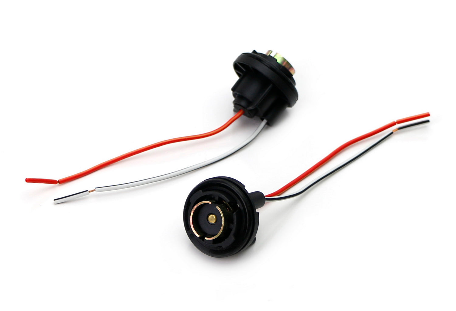 1156 7506 P21W Metal Socket/Base with Pigtail Wiring Harness - Compatible with Turn Signal, Brake Light, Tail Light - Perfect for Car, Truck, Motorcycle, and RV Lighting Upgrades