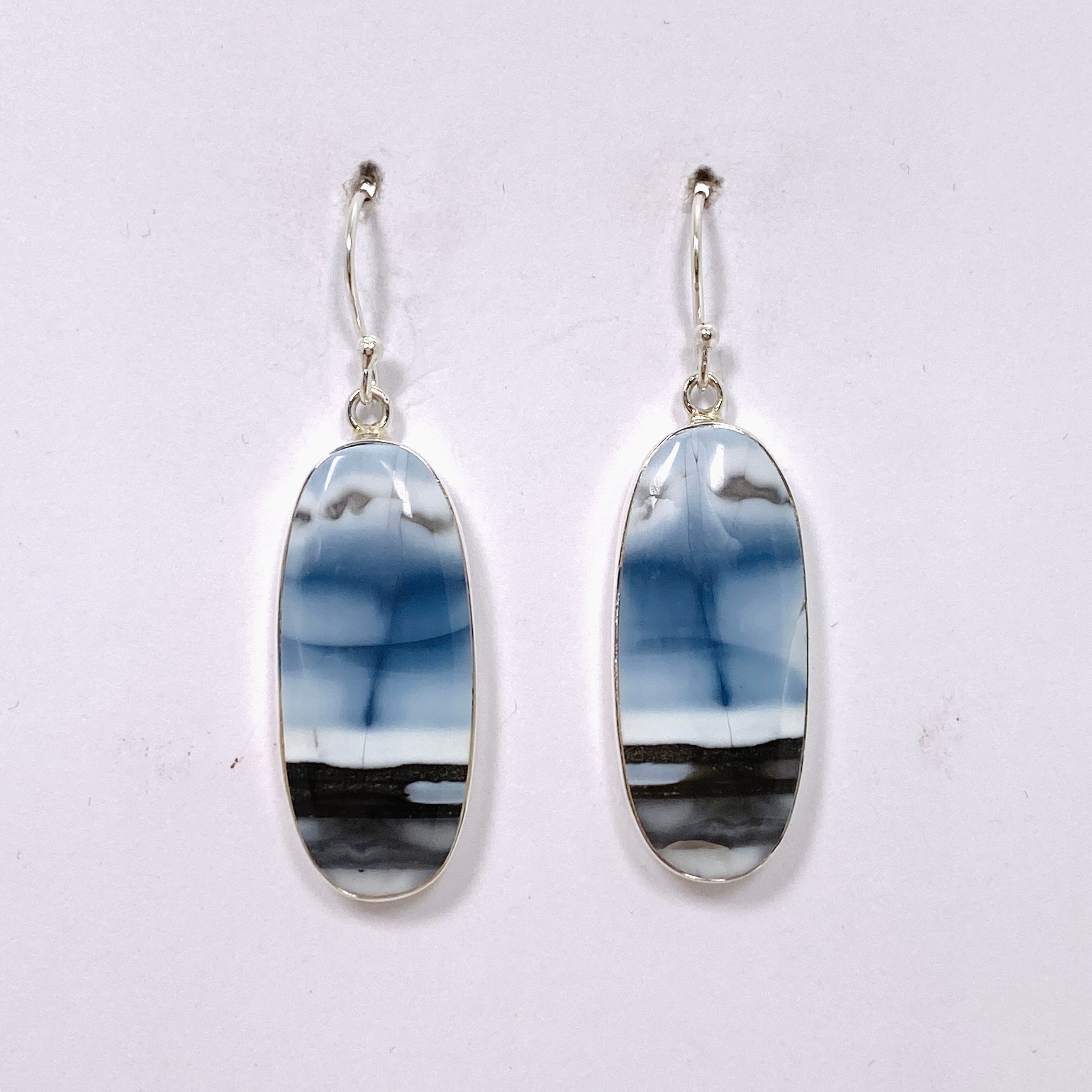 Blue Owhyee Opal Oval Cabochon Earrings KEGJ1535 - Handmade Gemstone Jewelry for Women, Gift for Her - Perfect for Weddings, Parties & Special Occasions