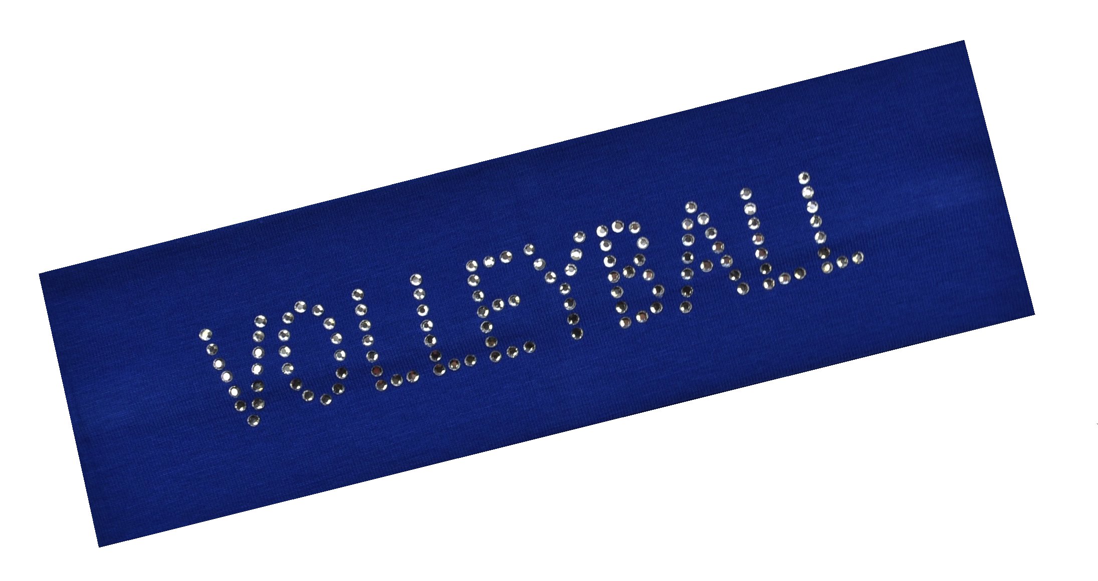 Funny Girl Designs Rhinestone Volleyball Headband - Stretch Cotton Hairband for Girls, Teens & Adults - Perfect Volleyball Team Gift for Players & Fans