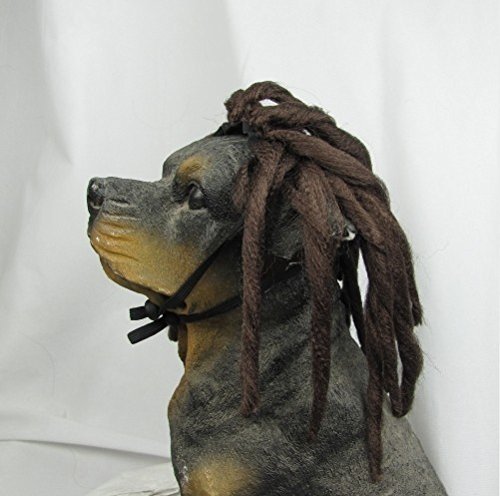 Remeehi High-Temperature Resistant Synthetic Dog Wig - Brown TP81 for Pet Costumes & Dress-Up Parties