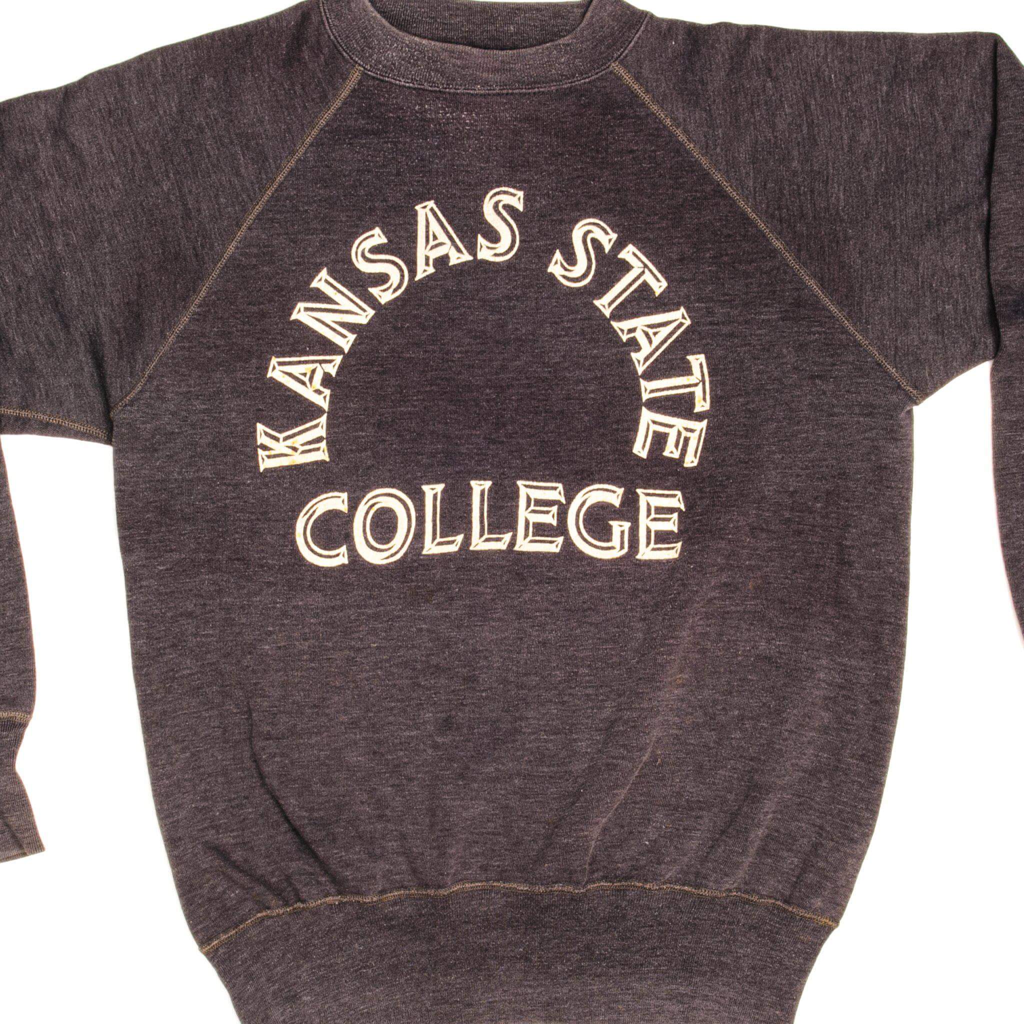 Vintage Champion Kansas State College Sweatshirt - Mid 1960s Large Size - Made in USA - Retro College Apparel for Men & Women - Perfect for Casual Wear, Vintage Collections, and Sports Fans