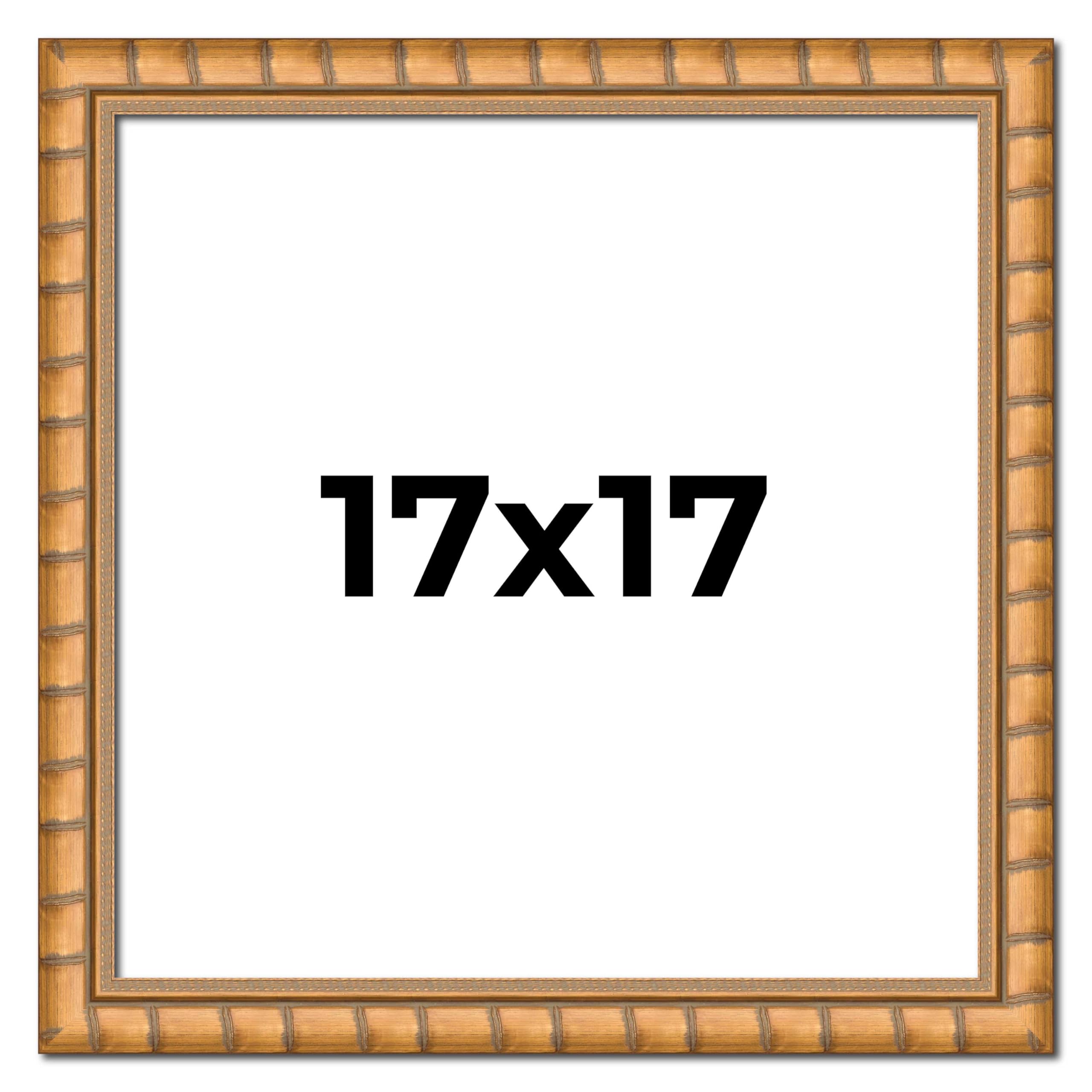 17x17 Inch Gold Real Wood Picture Frame - 1.5
