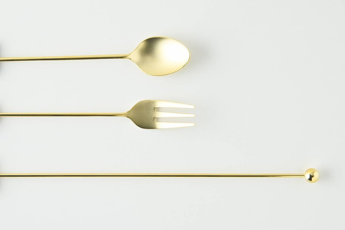 Premium Tsubamesanjo Matte Gold Cake Fork Set with Acrylic Display Block - 8-Piece Elegant Dessert Forks for Wedding, Party & Tea Time