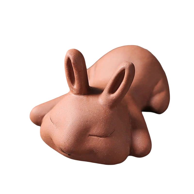 Handmade Purple Clay Rabbit Tea Pet for Kung Fu Tea Tray - Perfect Tea Ceremony Companion