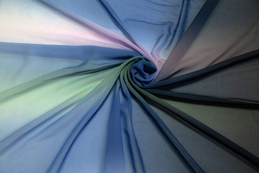 DJBM 59'' Sheer Gradient Chiffon Fabric for Wedding Arch Draping, Ceremony Decorations, Reception Swags & DIY Table Skirts - Handcrafted Drapery (100 Yards) - Perfect for Weddings, Parties, Photo Backdrops & Home Decor