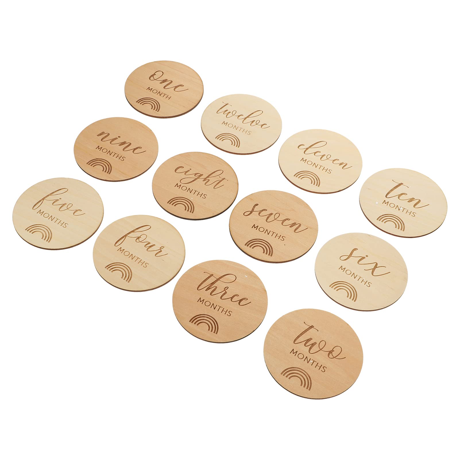 VORCOOL 12-Piece Wooden Baby Monthly Milestone Cards - Double-Sided Photo Props for Newborns, Boys & Girls | Perfect for 1st Birthday, Baby Shower Gifts & Monthly Growth Tracking