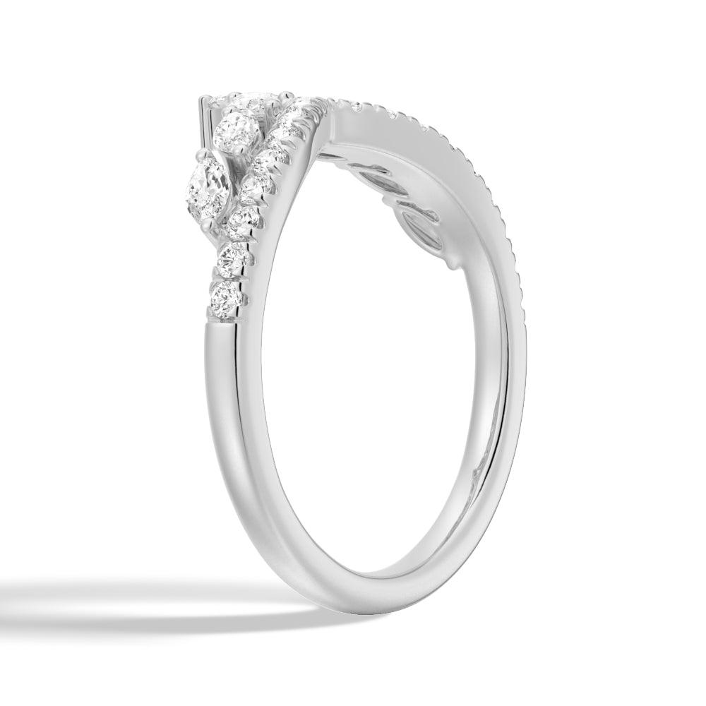 Elegant Curved Crown Marquise & Round Moissanite Wedding Band Ring for Women | Durable 14K Gold/Platinum Alternative | Perfect for Engagement, Anniversary & Bridal Jewelry Gifts