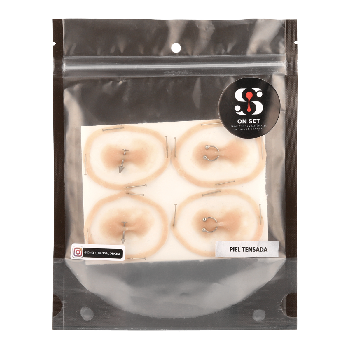 Stretch Skin Prosthetic for Piercing - Realistic Body Modification & Fake Skin Jewelry for Halloween, Cosplay, and Costume Parties