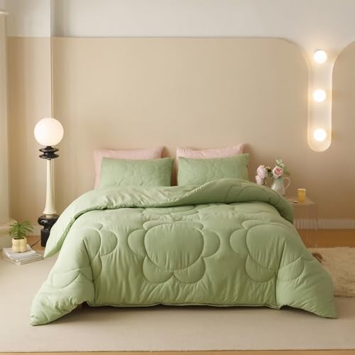 5-sage Green Floral Quilted