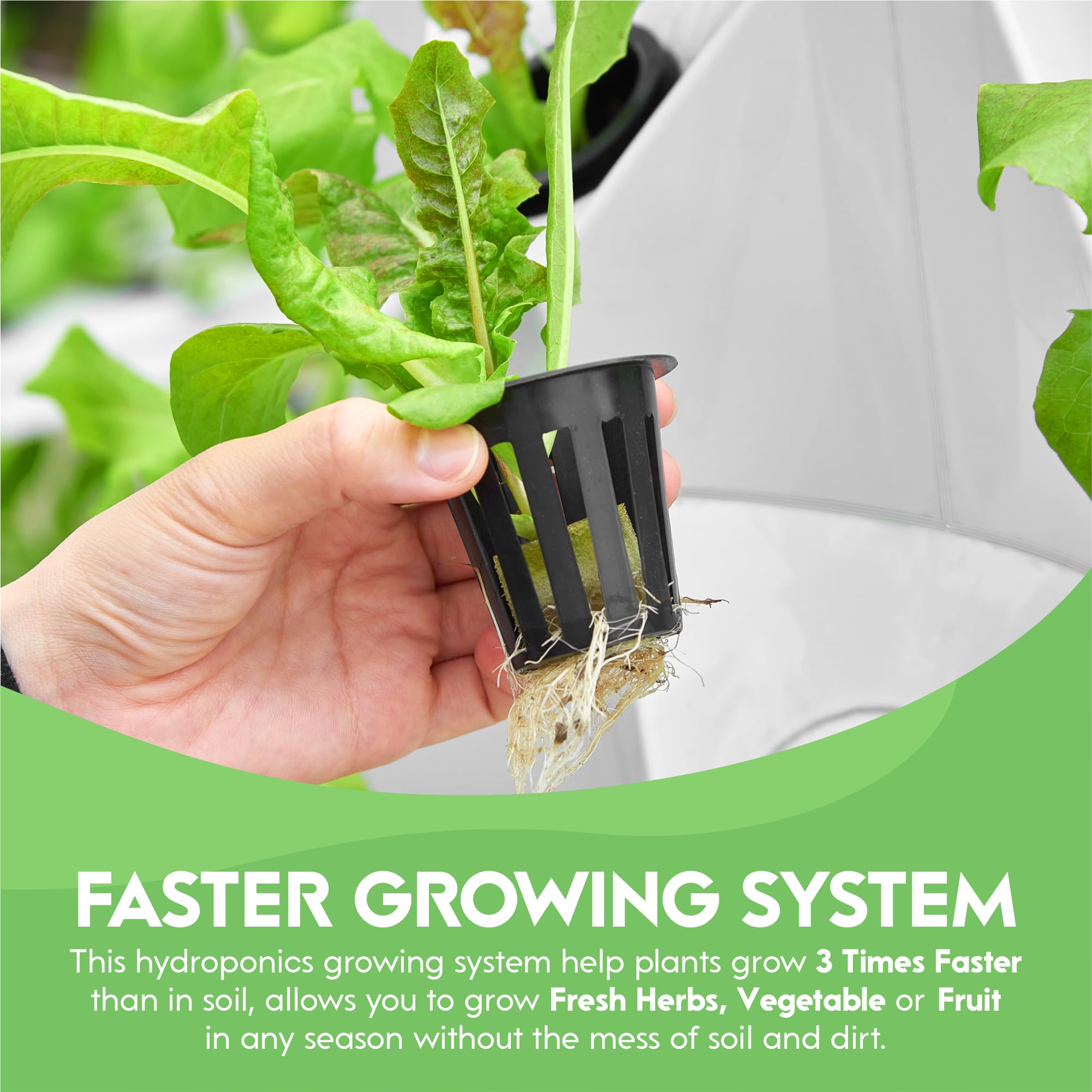 Automated Hydroponic Indoor Garden System - Vertical Aeroponic Tower with LED Grow Lights for Home Planting | Perfect for Small Spaces, Urban Farming & Fresh Herb Cultivation