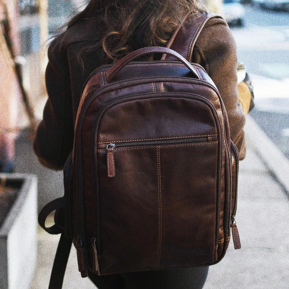Jack Georges Medium Tech Backpack for Laptop & Tablet - Water-Resistant Business Travel & College Backpack with USB Charging Port