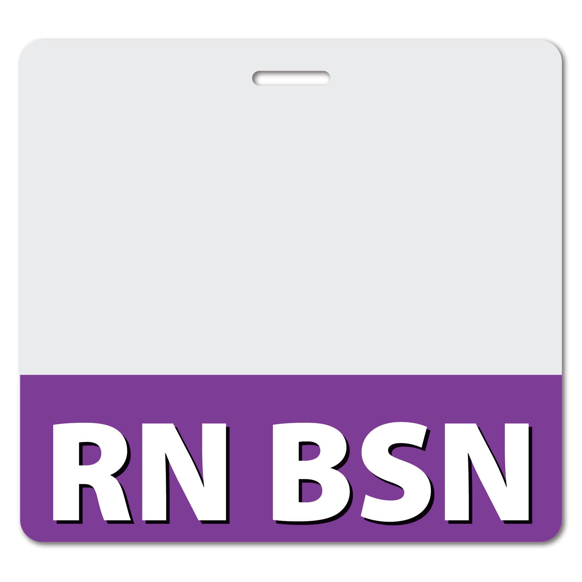 RN BSN Heavy Duty Horizontal Purple (100 Pack) - Spill & Tear Proof Nurse ID Badge Cards - 2 Sided USA Printed Quick Role Identifier for Healthcare Professionals | Perfect for Hospitals, Clinics & Nursing Schools