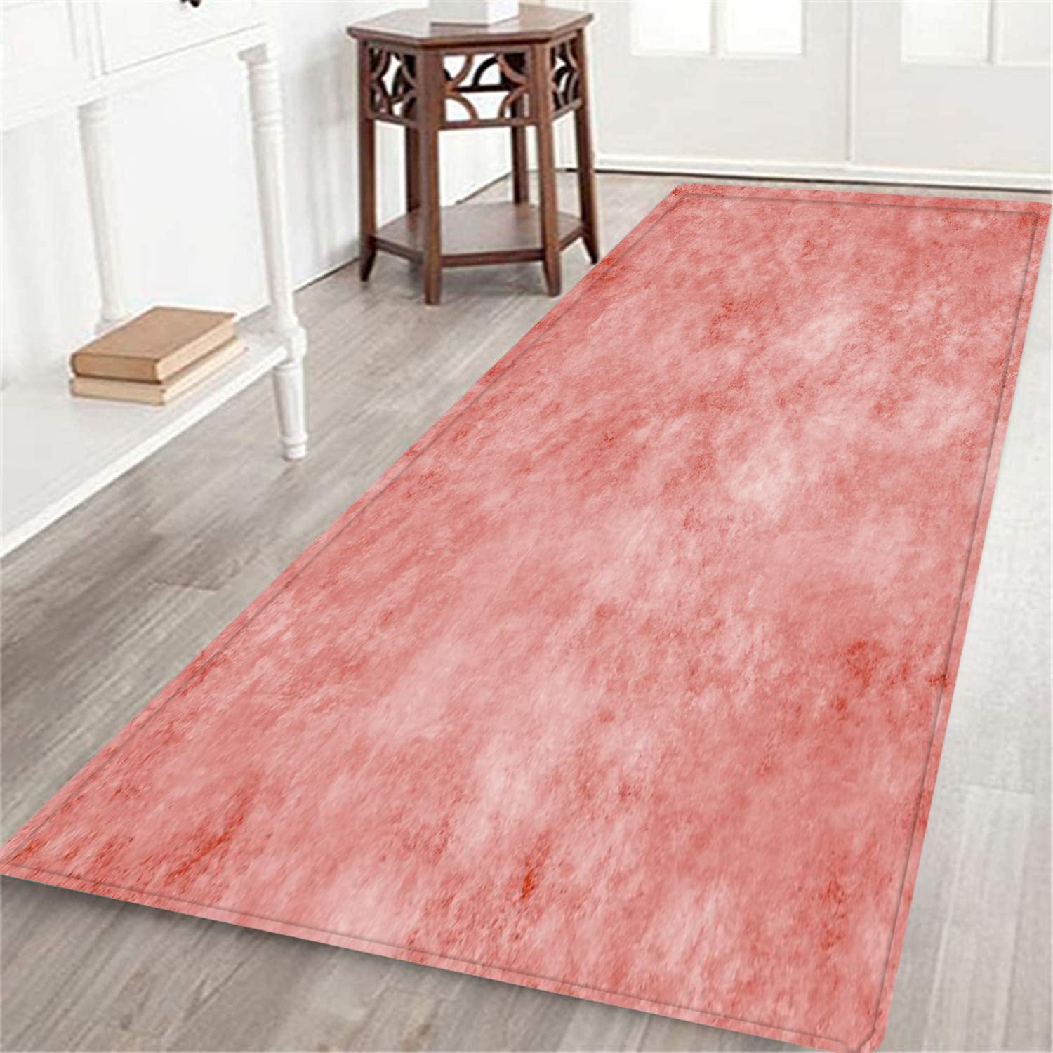 Vintage Coral Large Area Rugs - Non-Slip Runner Rug Floor Mat for Hallway, Living Room & Bedroom | Soft Door Mats & Carpet for Home Decor