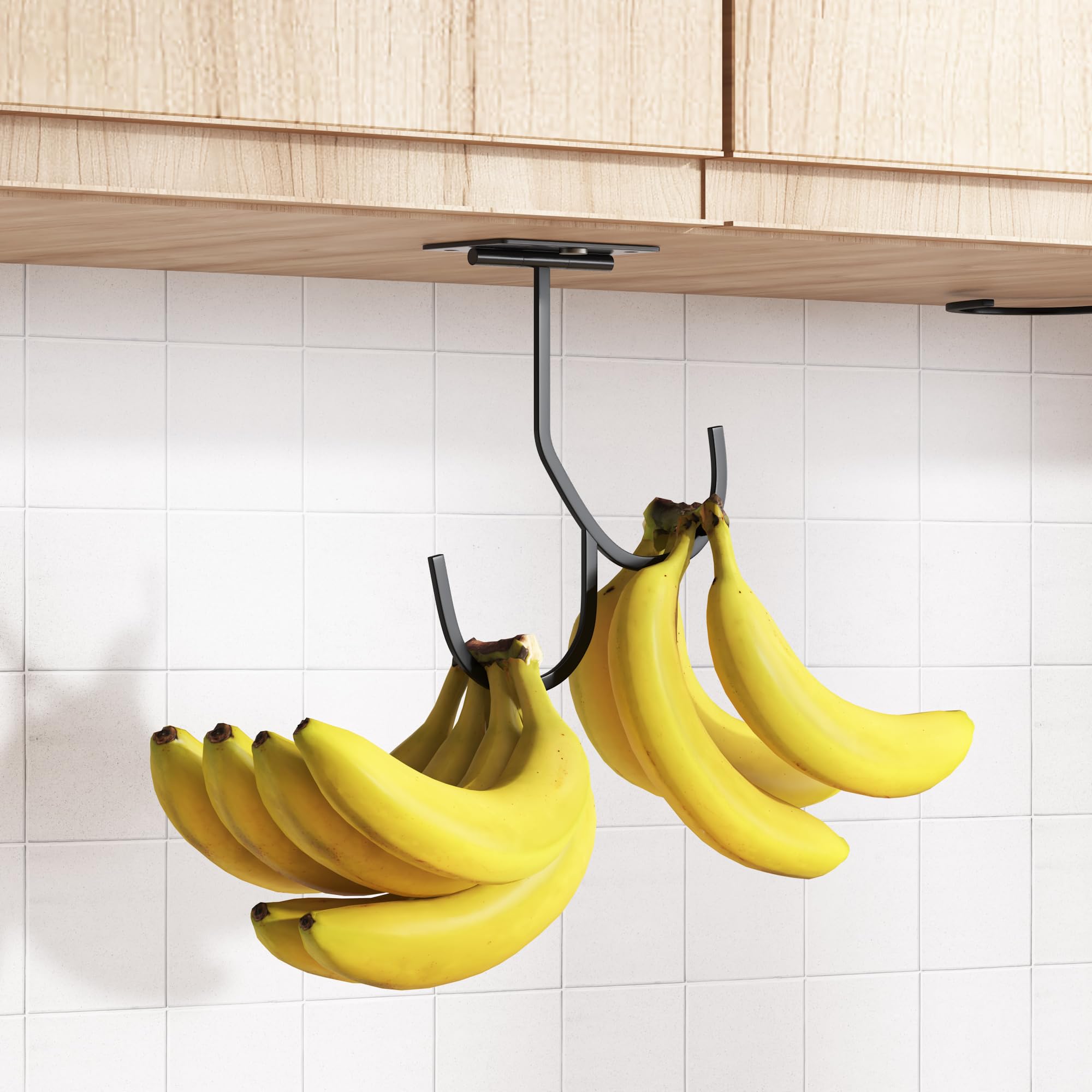 Foldable Magnetic Hooks for Kitchen Cabinets - Double-Sided Under Cabinet Coffee Mug Organizer (Black, 1PC) | Space-Saving Mug Storage for Home & Office Use