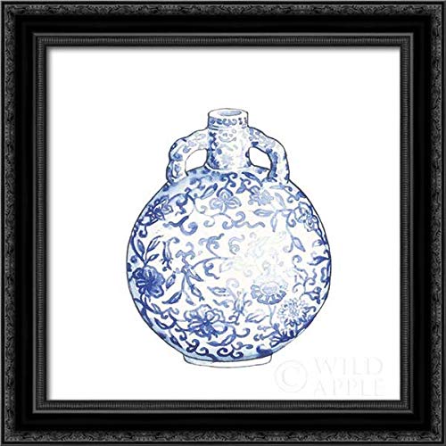 Wild Apple Portfolio 20x20 Inch Black Ornate Framed Canvas Art Print - Ginger Jar IV on White Wall Decor | Perfect for Living Room, Bedroom & Office Decor
