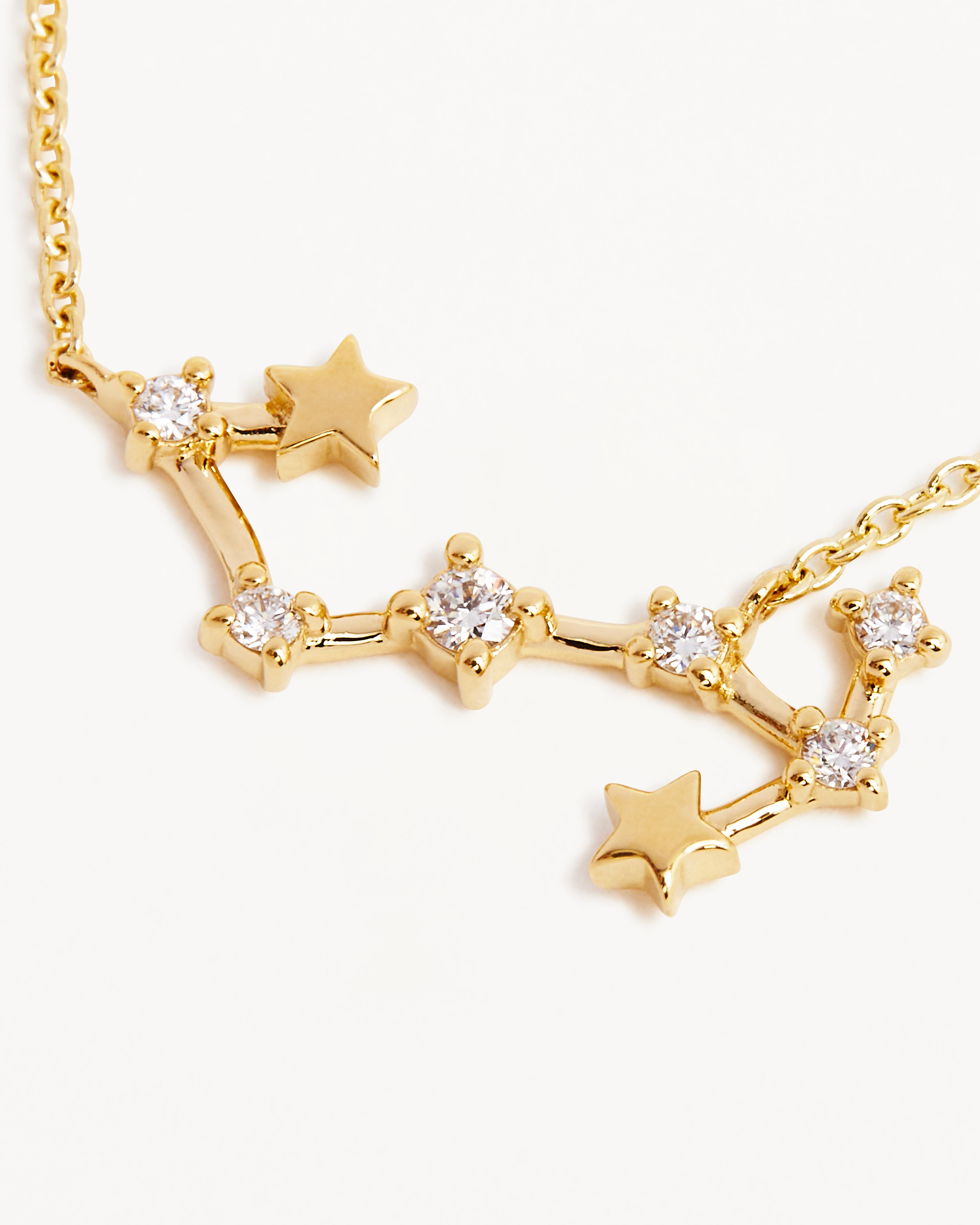 14K Solid Gold Starry Night Zodiac Constellation Diamond Necklace - Scorpio Horoscope Pendant for Women | Perfect Birthday Gift, Anniversary Present & Everyday Elegant Jewelry