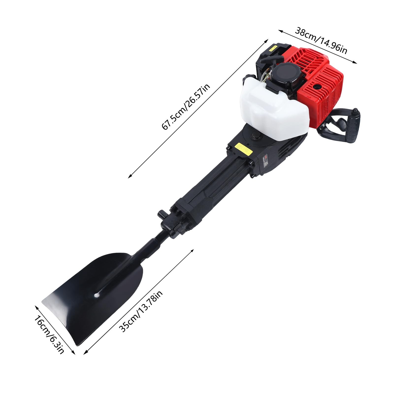52CC 2-Stroke Gas Powered Handheld Trencher Digger Machine - Tree Planting Shovel & Rock Drilling Tool for Forestry, Vineyard Supports & Garden Work (Perfect for Landscaping, Farming & DIY Projects)