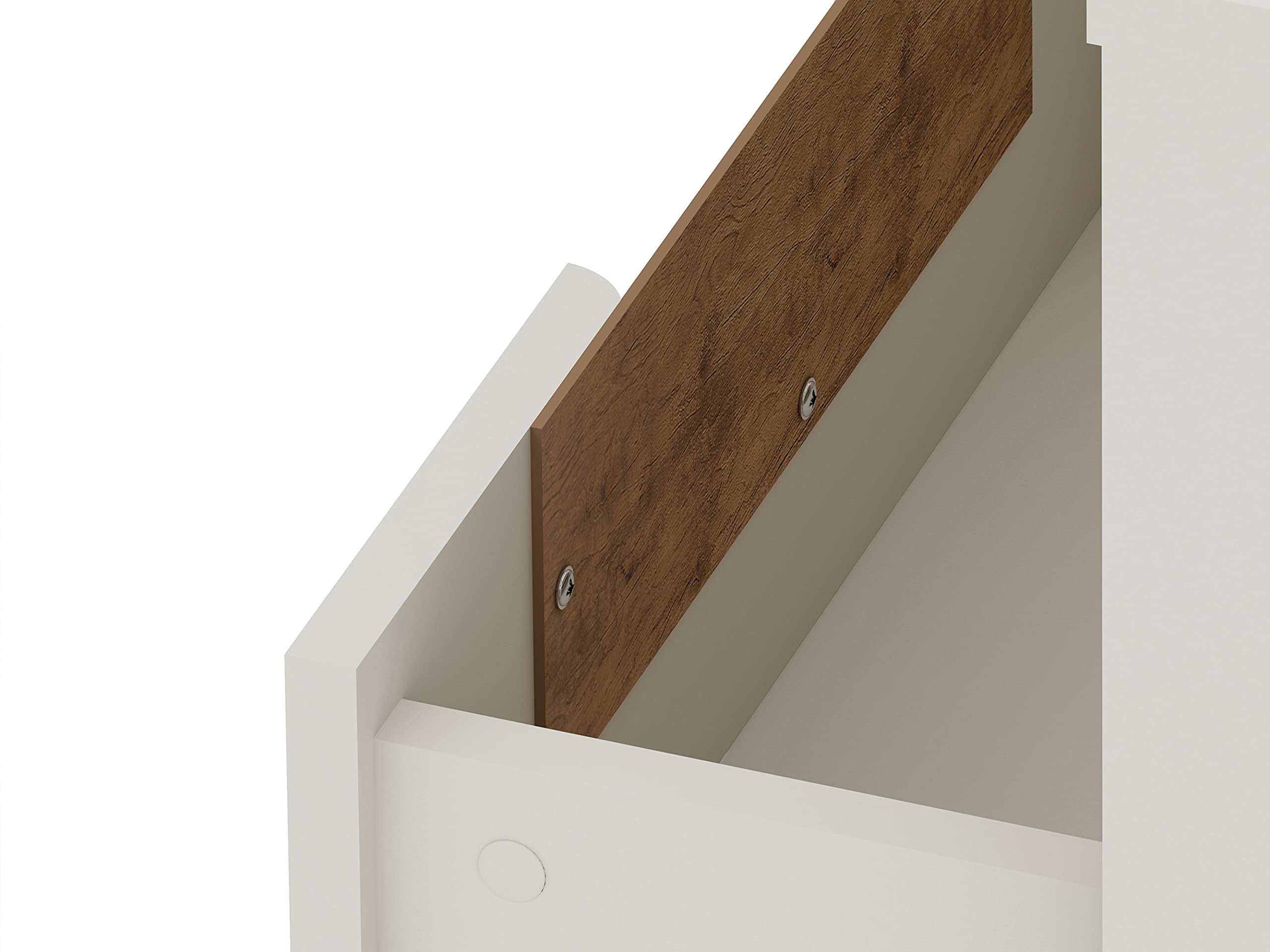 Mid Century Modern Nightstands Set of 2 - Manhattan Comfort Rockefeller Bedside Tables with Drawers, Minimalist Display & Storage Organizer for Bedroom - Off-White Night Stands Perfect for Small Spaces, Guest Rooms & Apartment Living