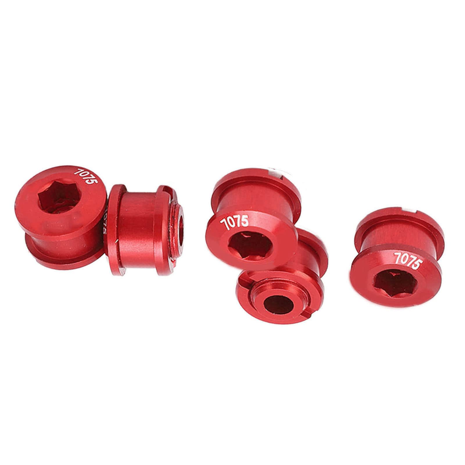 Demeras Single Chainring - Aluminum Alloy 5Pcs Bike Chainring Set for Mountain Bikes (Red) | Durable MTB Crankset Upgrade for Trail Riding & Off-Road Cycling