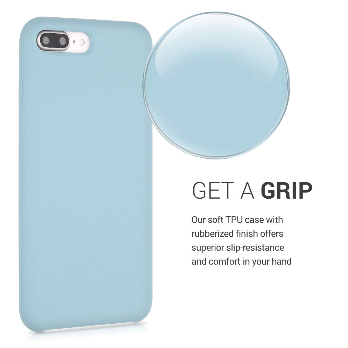 kwmobile Premium TPU Silicone Case for Apple iPhone 7 Plus/iPhone 8 Plus - Soft Protective Phone Cover in Pastel Blue | Perfect for Everyday Use, Work & Travel Protection