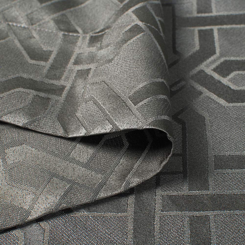 Room Darkening Curtains 84 Inches Long - Grey Jacquard Textured Grommet Curtains for Sliding Glass Doors & Living Room | Blackout Drapes for Bedroom, Home Theater & Nursery (52x84 Inch, Gray) - SINGINGLORY