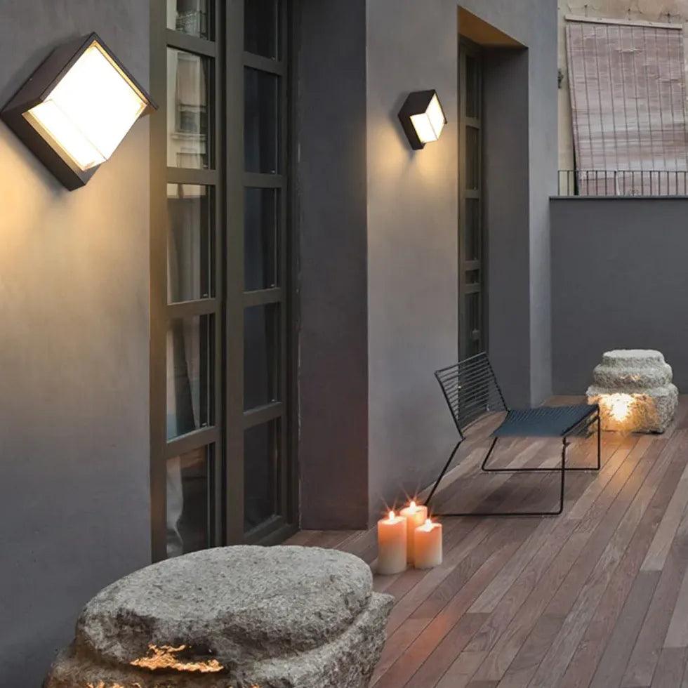 Black Outdoor Square Wall Lights - Waterproof & Durable Exterior Lighting for Patio, Garden, and Porch