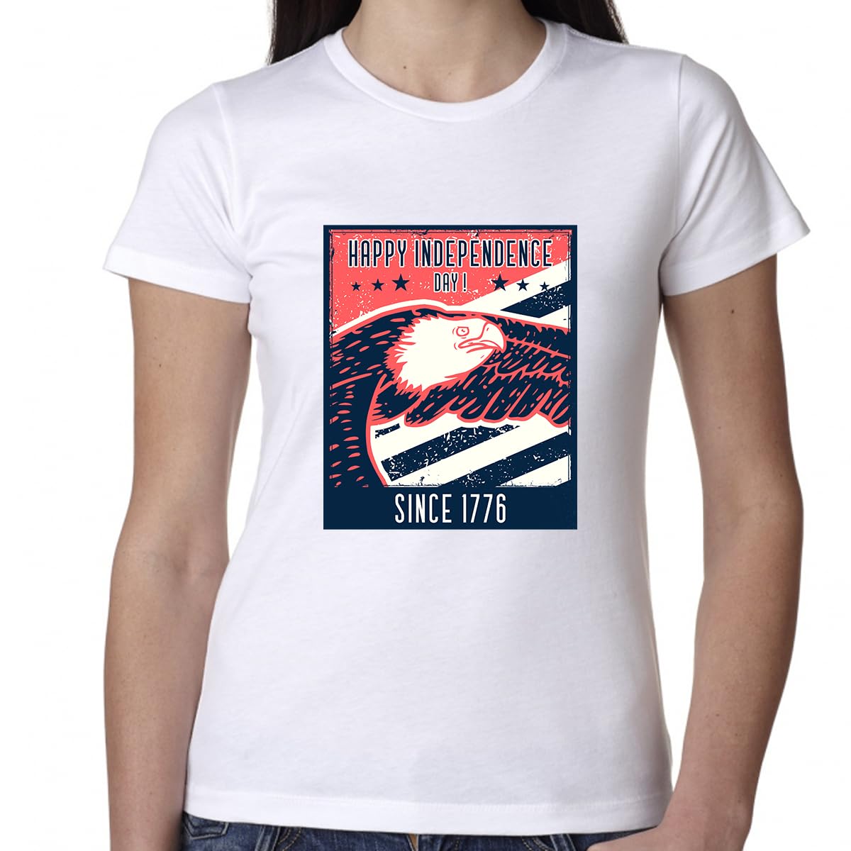 Patriotic 4th of July Shirts for Women - Vintage American Flag T-Shirts - Independence Day Outfits for BBQ, Fireworks & Summer Celebrations