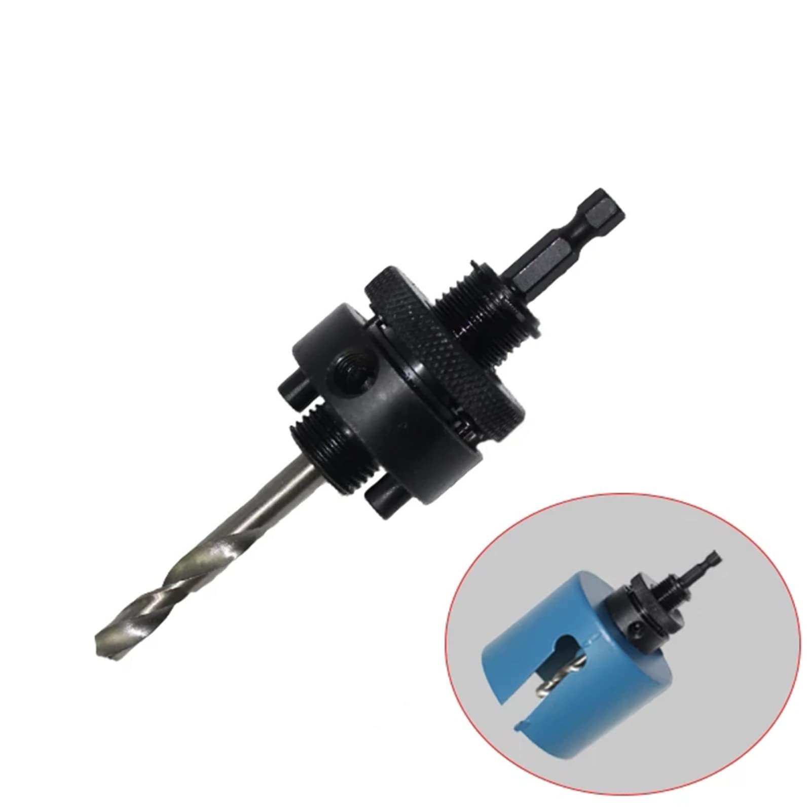 1PCS Hole Saw Arbor with Drill Bit for 32mm-210mm Hole Saws - Woodworking & Metal Drilling Power Tool Accessory for DIY Projects & Professional Use
