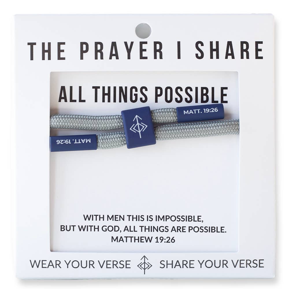ALL THINGS POSSIBLE Christian Cord Bracelet - Inspirational Faith Jewelry for Women & Men - Perfect for Daily Wear, Church, Prayer & Gifts