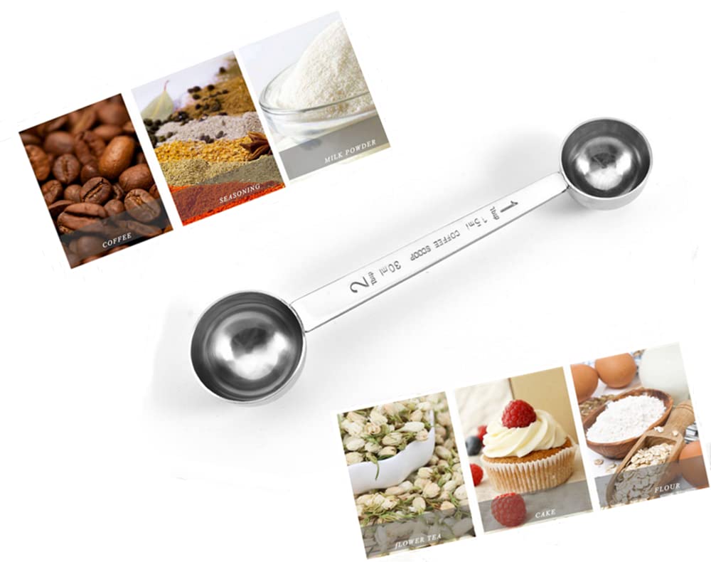 Premium Stainless Steel Measuring Spoons - 1 Tbsp (15ml) & 2 Tbsp (30ml) for Coffee, Tea, Baking, Cooking | Accurate Kitchen Tools for Powder, Herbs, Spices | Dishwasher Safe (Set of 2)